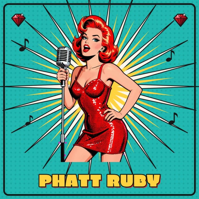 Phatt Ruby pop-art poster — the singer at the mic
